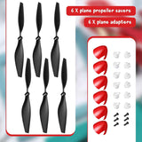 6 Sets Spare Rc Plane Propellers Airplane Carbon Fiber Nose Cone Compatible with Tr-p51 4 Channel Remote Control Propeller Savers and Adapter -