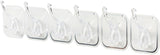 6Pcs Acrylic Wall Mounted Necklaces Organizer,6 Hooks Jewelry Stand Organizer,No Drilling Hanging Hook Strong Bearing Capacity for Kitchen Bathroom(White)