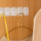 6Pcs Acrylic Wall Mounted Necklaces Organizer,6 Hooks Jewelry Stand Organizer,No Drilling Hanging Hook Strong Bearing Capacity for Kitchen Bathroom(White)