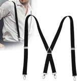 Mens Suspenders,Back Hidden Suspender,Adjustable Stretchable 2.5x110cm/1.0x43.3in Clip Suspenders Fit 4 Metal Buckles Pants for Adult(black)