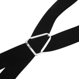 Mens Suspenders,Back Hidden Suspender,Adjustable Stretchable 2.5x110cm/1.0x43.3in Clip Suspenders Fit 4 Metal Buckles Pants for Adult(black)