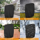 Garden chair covers - 2 pieces waterproof- windproof- UV resistant- hydrophobic Oxford material for terrace sun loungers- including storage bag (110 x 71 cm) - Black