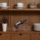 Floating wine rack - Wine rack with stainless steel chain - Metal table wine rack - Silver freestanding table wine rack