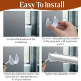 Biaungdo 1-1/4 Inch Stainless Steel Closet Rod End Supports, 2 Pcs White Heavy Duty Wardrobe Rod Brackets Closet Pole Sockets Flange Rod Holder, U-Shaped