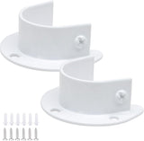 Biaungdo 1-1/4 Inch Stainless Steel Closet Rod End Supports, 2 Pcs White Heavy Duty Wardrobe Rod Brackets Closet Pole Sockets Flange Rod Holder, U-Shaped