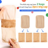 Wig Cap, 4PCS HD Wig Cap or Kids, HD Caps or Wigs Light Brown, Nylon Wig Caps or Kids, Stocking Caps or Wigs, Transparent Invisible Wig Cap or Halloween. Small Wig Cap or Kids, Baby.