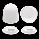 Biaungdo 2 Pcs Universal Tall Toilet Bolt Caps, White Plastic Toilet Floor Caps with Washers Round Push-On Bottom Toilet Bowl Bolt Caps Covers for Home, Office(37mm Height)