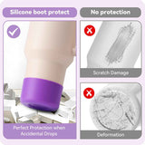 2Pack Silicone Boot Covers | Compatible with Hydro Flask Wide Mouth 20/24oz,Standard Mouth18/ 21/24oz,24oz Travel&2-20oz Water Bottles| 2.75-2.85" Base| Anti-Scratch & Noise Reduction