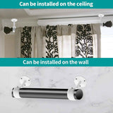 Biaungdo 2 Pcs 1-1/4 Inch Curtain Rod Ceiling-Mount Bracket,Stainless Steel Flange Rod Holder Shower Curtain Closet Rod Holder Ceiling Curtain Rod Brackets with Anchor Screw Kit,White,Locking Design