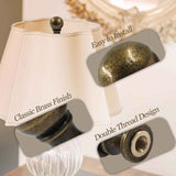 Biaungdo 2 Pcs Solid Brass Lamp Finial Cap Knob with Dual-Thread Screw, Lamp Shade Screw Cap Top Lamps Decoration for Lamps Shade Holder, 3/8 Inch & 1/4-27 Inch