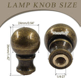 Biaungdo 2 Pcs Solid Brass Lamp Finial Cap Knob with Dual-Thread Screw, Lamp Shade Screw Cap Top Lamps Decoration for Lamps Shade Holder, 3/8 Inch & 1/4-27 Inch