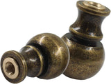 Biaungdo 2 Pcs Solid Brass Lamp Finial Cap Knob with Dual-Thread Screw, Lamp Shade Screw Cap Top Lamps Decoration for Lamps Shade Holder, 3/8 Inch & 1/4-27 Inch