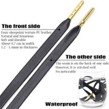 lat PU Leather Laces: Waterproo Shoelaces or Sneakers Boot 2 Pair
