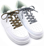 Animal Print lat Shoelaces: Colored Pattern Sneakers Shoe Laces 2 Pair