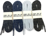 Thick lat Shoelaces Gold Silver Silk Tightly Woven Shoe Laces 2 Pair