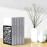 1 Pair Metal Bookends or Shelves, Tree Book Ends Decorative Bookends or Heavy Books, Book Holder or Shel, Black Unique Book Stoppers, Book Holders or Shelves Home Oice School-Right Angle