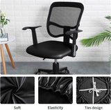 FORCHEER Office Chair seat Covers Leather Stretch Waterproof PU Computer Chair Seat Cushion Slipcovers-Black