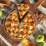3 Pieces 8-cut, 7-cut and 6-cut Pie Cutter 10.6 Inches Diameter Stainless Steel Pie Slicer Rust Proof Cake Divider with Side Handle Pie Cutter Press for Commercial Home