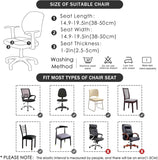 Leather Look Office Chair Seat Covers Set of 2 Black 20inch Square Stretch Seat Slipcovers for Dining Chair Cushions Removable Washable