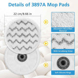 6 Pack 3897A / 3712 Rotating Steam Mop Pads Replacement or Bissell SpinWave SmartSteam Scrubbing Steam Mop Cleaner 【Models 3897A/3712 ONLY】, Washable Reuseable Reill Pads