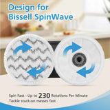 6 Pack 3897A / 3712 Rotating Steam Mop Pads Replacement or Bissell SpinWave SmartSteam Scrubbing Steam Mop Cleaner 【Models 3897A/3712 ONLY】, Washable Reuseable Reill Pads