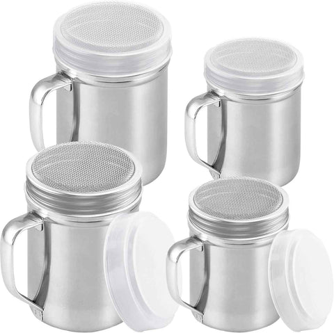 [2-pack] 10 Oz + [2-pack] 14 Oz ine Mesh Shakers With Handle and Lids