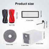Replacement Parts Accessories Kit or  Qrevo S5V/Qrevo Curv/Qrevo Curv S5X/Qrevo Edge S5A Series Robot Vacuum Cleaner - 1 Main Brush, 3 HEPA ilters, 3 Dust Bags, 4 Mop Pads, 4 Side Brushes
