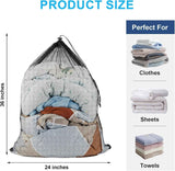 2 Pack Large Mesh Laundry Bags, 24" x 36" Heavy Duty Strong Drawstring Dirty Clothes Bags with Soft Breathable Net, Machine Washable Laundry Bag for College, Dorm, Camp, Travel and Family Use(Black)