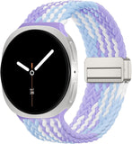 Magnetic Braided Band Compatible with Samsung Galaxy Watch 8 Band 40mm 44mm/Galaxy Watch 8 Classic 46mm Women Men, Stretchy Nylon Fabric Sport Strap No Gap Soft Comfort Wristband Accessories