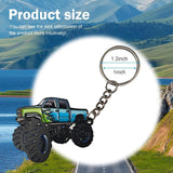 4 Wheeler Off-road Keychain, Cool Flame Pattern Decorative Ring, Anti-rust Lightweight Key Holder, for Men (Black)