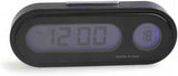 Car Clock, LED Luminous Dashboard Digital Clock, Angle-Adjustable Dual Screen Display for 12/24 Hours Switching Time & Temp, Self-Adhesive Mini Parts for Car & Home (Black)