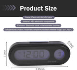 Car Clock, LED Luminous Dashboard Digital Clock, Angle-Adjustable Dual Screen Display for 12/24 Hours Switching Time & Temp, Self-Adhesive Mini Parts for Car & Home (Black)