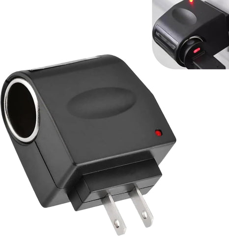 Car AC to DC Cigarette Lighter Socket, 220V to 12V Power Adapter Converter, Plug and Play Cigarette Lighter Socket for Wall Outlet, Power Supply Transformer for Most Car Devices (Black)