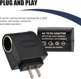 Car AC to DC Cigarette Lighter Socket, 220V to 12V Power Adapter Converter, Plug and Play Cigarette Lighter Socket for Wall Outlet, Power Supply Transformer for Most Car Devices (Black)