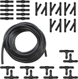 30 PCS Car Windshield Wash Tools, 13 Ft Rubber Hose with 30 T-type Y-type I-type Fitting, Seal Wiper Pump and Nozzle Leak-proof Connection Kit, Universal Flexible Hose for Cleaning (Black)