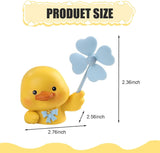 Car Air Vent Clip, 3D Stereo Cartoon Duck Decoration with Rotating Windmill, Cute Creative Dashboard Fan Outlet Trim with Adjustable Back Clip, Universal Diffuser Ornament for Cars (Yellow)