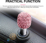 4 PCS Bling Car Door Lock Covers, Luxury Rhinestone-encrusted Door Latch Cap, Anti-rust Non-slip Pull Knob Decorative Cover, Universal Sparkly Interior Modification for Most Cars (Pink)