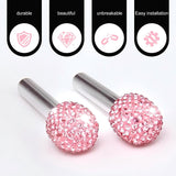 4 PCS Bling Car Door Lock Covers, Luxury Rhinestone-encrusted Door Latch Cap, Anti-rust Non-slip Pull Knob Decorative Cover, Universal Sparkly Interior Modification for Most Cars (Pink)
