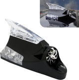 Car Roof LED Ornament Light, Shark Fin Shape High Brightness Safety Warning Lamp, Antenna Wind Power Flashing Tail Light, Universal Waterproof Self-adhesive Decoration for Cars (Black)