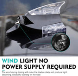 Car Roof LED Ornament Light, Shark Fin Shape High Brightness Safety Warning Lamp, Antenna Wind Power Flashing Tail Light, Universal Waterproof Self-adhesive Decoration for Cars (Black)