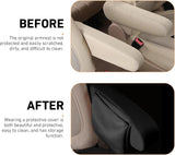 2 PCS Car Armrest Covers, Elastic Full Wrap Seat Armrest Protector with Storage Pocket, Breathable Abrasion Resistant Cover, Universal Interior Decor Accessory for Vans (Black)