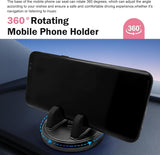 Car Dashboard Phone Mount, Three-Point Support Anti-Slip Smartphone Holder, Rotating Center Console Navigation Mount for Vertical and Horizontal, Universal for Car & Home (Black)