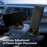 Car Dashboard Phone Mount, Three-Point Support Anti-Slip Smartphone Holder, Rotating Center Console Navigation Mount for Vertical and Horizontal, Universal for Car & Home (Black)