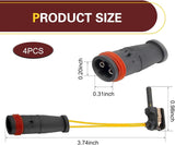 4 PCS Car Brake Pad Sensors, Brake Detection Wire with Connector, Alarm Cable Assembly OEM# 2115401717 2205400617 2205400717, Compatible with Mercedes-Benz E350 W211 W220 C300 C350 (Black)