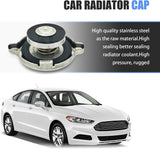 Car Radiator Cap, T16 16 PSI Leak Proof Coolant Reservoir Cover, High Temperature Resistant Anti-rust Cover with Safety Warning Marking, Compatible with Chevy Dodge Avenger Stant (Silver)