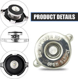 Car Radiator Cap, T16 16 PSI Leak Proof Coolant Reservoir Cover, High Temperature Resistant Anti-rust Cover with Safety Warning Marking, Compatible with Chevy Dodge Avenger Stant (Silver)