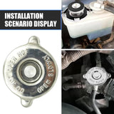 Car Radiator Cap, T16 16 PSI Leak Proof Coolant Reservoir Cover, High Temperature Resistant Anti-rust Cover with Safety Warning Marking, Compatible with Chevy Dodge Avenger Stant (Silver)