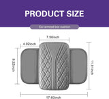 Car Armrest Cushion, Breathable Support Cover for Enhanced Elbow Comfort, Waterproof Anti-scratch Center Console Protector with Side Storage Pocket, Universal Slip-on Design for Car (Gray)