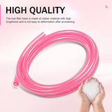 Motorcycle Carburetor Fuel Pipe, 118" Flexible Sealing Rubber Hose, Cuttable Plug-in Heat-resistant Exhaust Pipe, Oil Tube Replacement for Go Kart Moped ATV Dirt Bike (Pink)