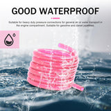 Motorcycle Carburetor Fuel Pipe, 118" Flexible Sealing Rubber Hose, Cuttable Plug-in Heat-resistant Exhaust Pipe, Oil Tube Replacement for Go Kart Moped ATV Dirt Bike (Pink)